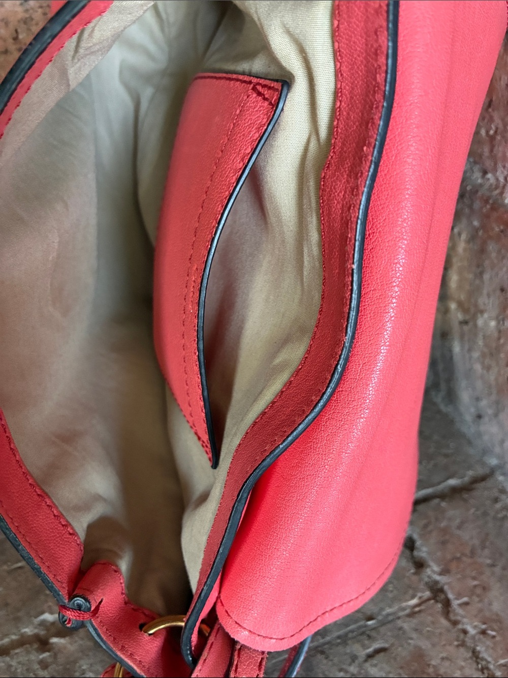 Chloe Elsie Leather two way Shoulder Bag Coral Pink Supple Leather - Picture 14 of 17